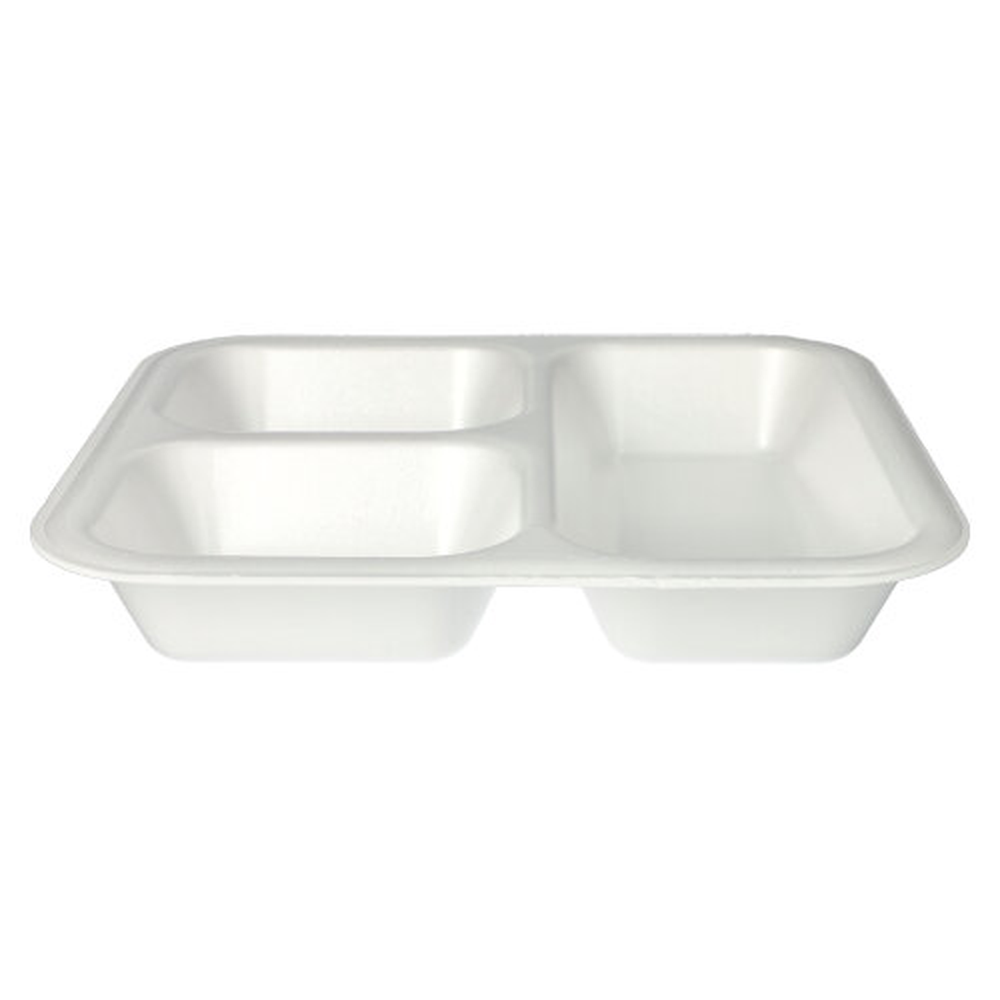 PAPSTAR Siegelschalen, XPS 3-geteilt 1350 ml 4,2 cm x 24,5 cm x 26,5 cm weiss