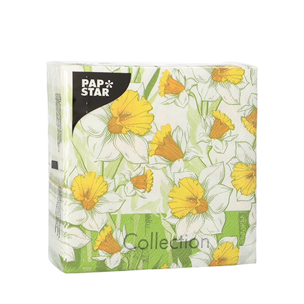 Papstar Servietten, 3-lagig 1/4-Falz 25 cm x 25 cm "Narciso"