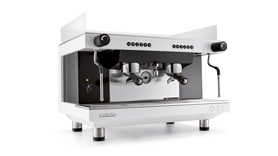 Sanremo Espressomaschine Zoe Competition, 2 Gruppen weiß  Man. Dampf