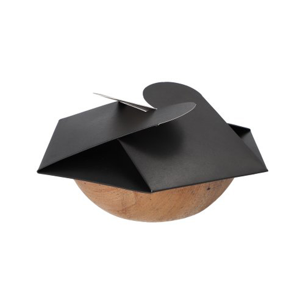 PAPSTAR Schalen, Palmblatt rund 900 ml Ø 21 cm · 6 cm natur/schwarz mit separ