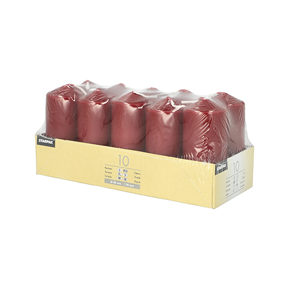 Papstar Stumpenkerzen Ø 40 mm · 90 mm bordeaux
