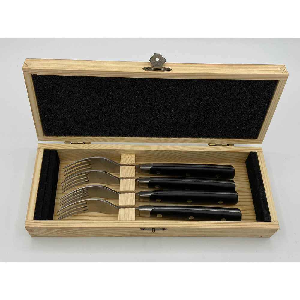Solex Black Angus Steakgabel Set mit schwarzem POM-Griff