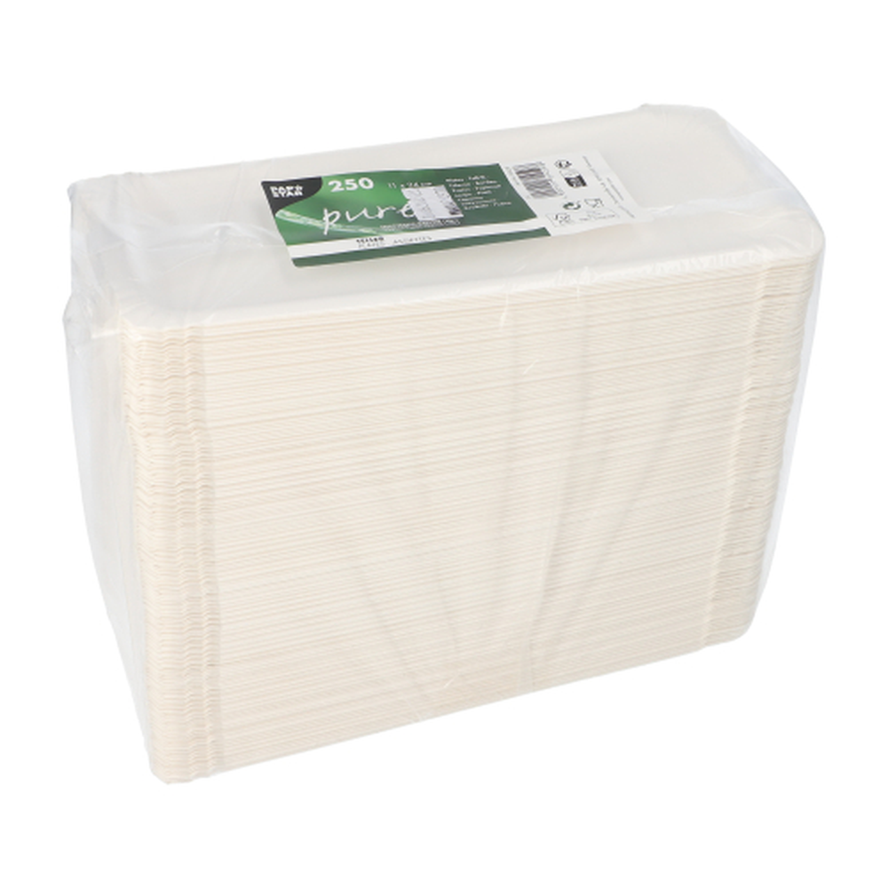 Papstar Teller, Pappe "pure" eckig 11 cm x 24 cm weiss