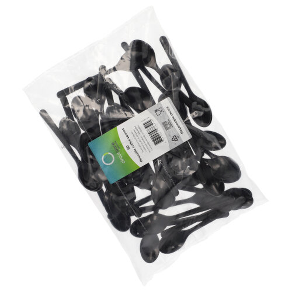 Papstar "Circulware" Mehrweg-Kaffeelöffel PP-MF 13 cm schwarz extra stabil