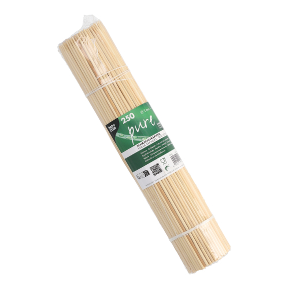 Papstar Schaschlikspieße, Bambus "pure" Ø 3 mm · 30 cm