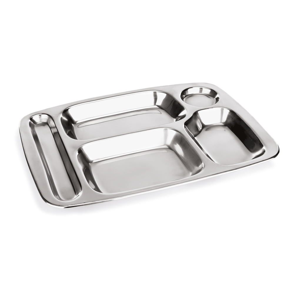 WAS Abteilschale Set, 5-fach Unterteilung, 36,5 x 26,5 x 2,5 cm, Set á 6 Stück,