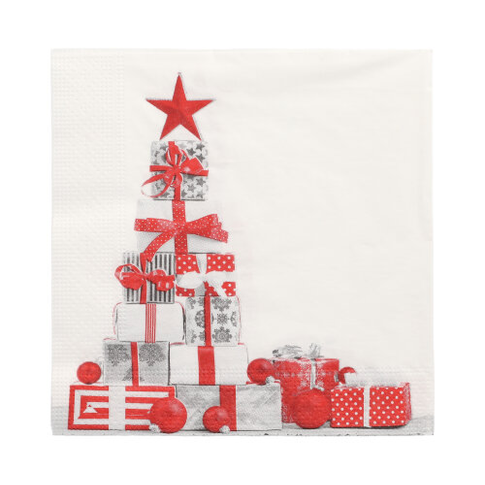 Papstar Servietten, 3-lagig 1/4-Falz 33 cm x 33 cm "Cadeaux"