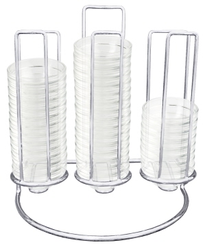 Contacto Stapelgestell für Schalen 6 cm aus Glas (mit 54 Glasschalen)