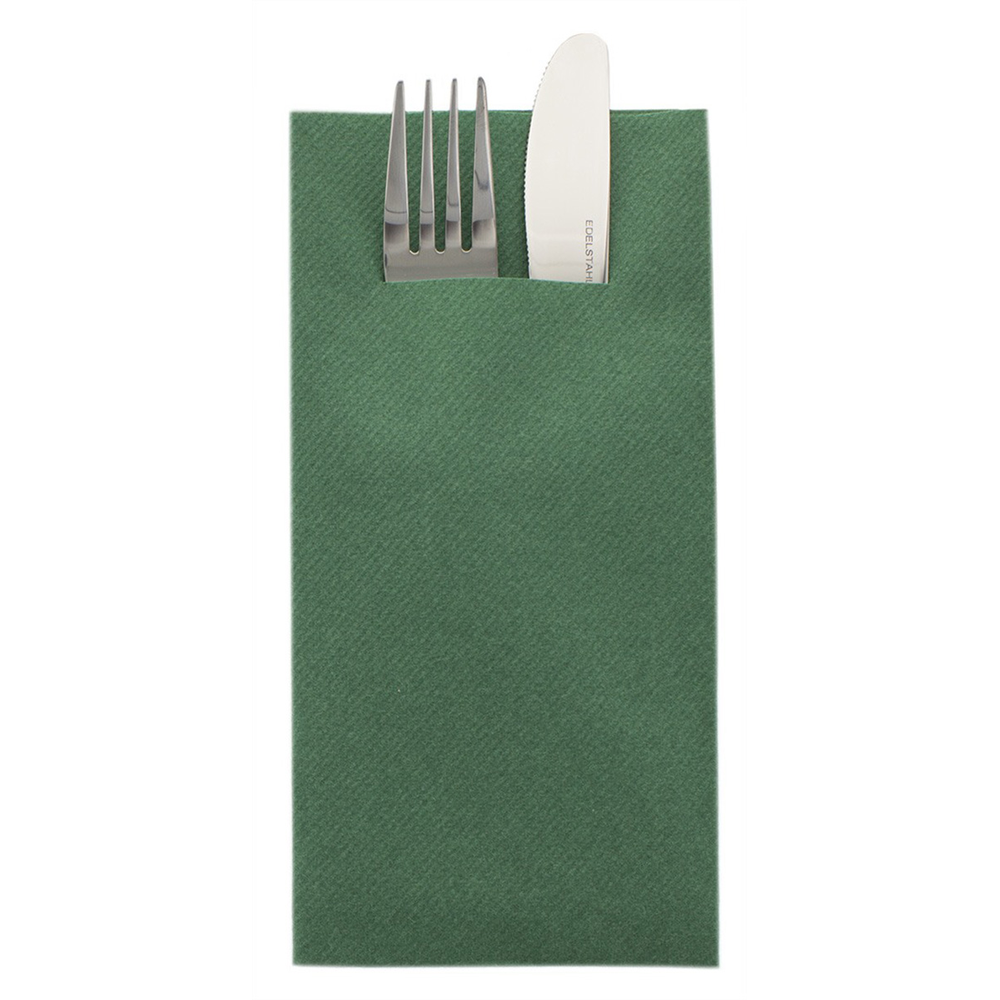 Mank Pocket-Napkins Basic dunkelgrün 40 x 40 cm 1/8 Falz