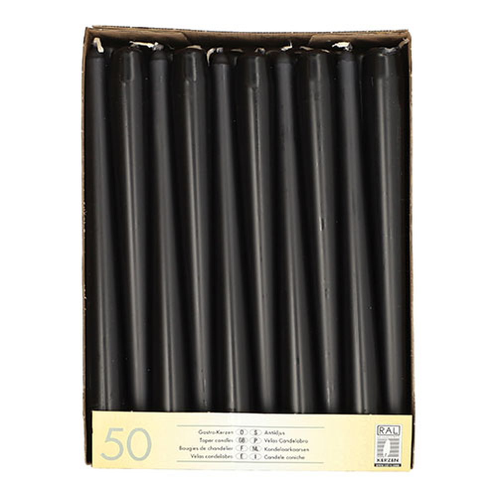 Papstar Leuchterkerzen Ø 2,2 cm · 25 cm schwarz