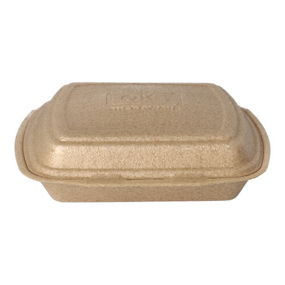 Papstar Menüboxen mit Klappdeckel, XPP ungeteilt 7 cm x 20,5 cm x 24 cm beige