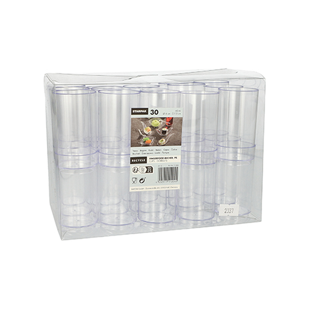 Papstar Fingerfood - Becher, PS 60 ml Ø 4 cm · 7,5 cm glasklar