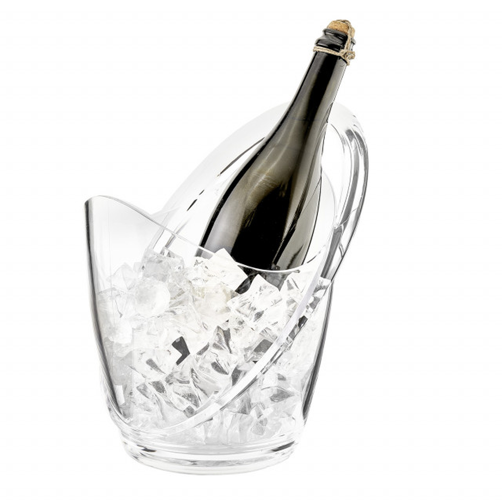 APS Wein- / Sektkühler 23 x 22 cm, H: 27,5 cm , MS, glasklar, 3 Liter