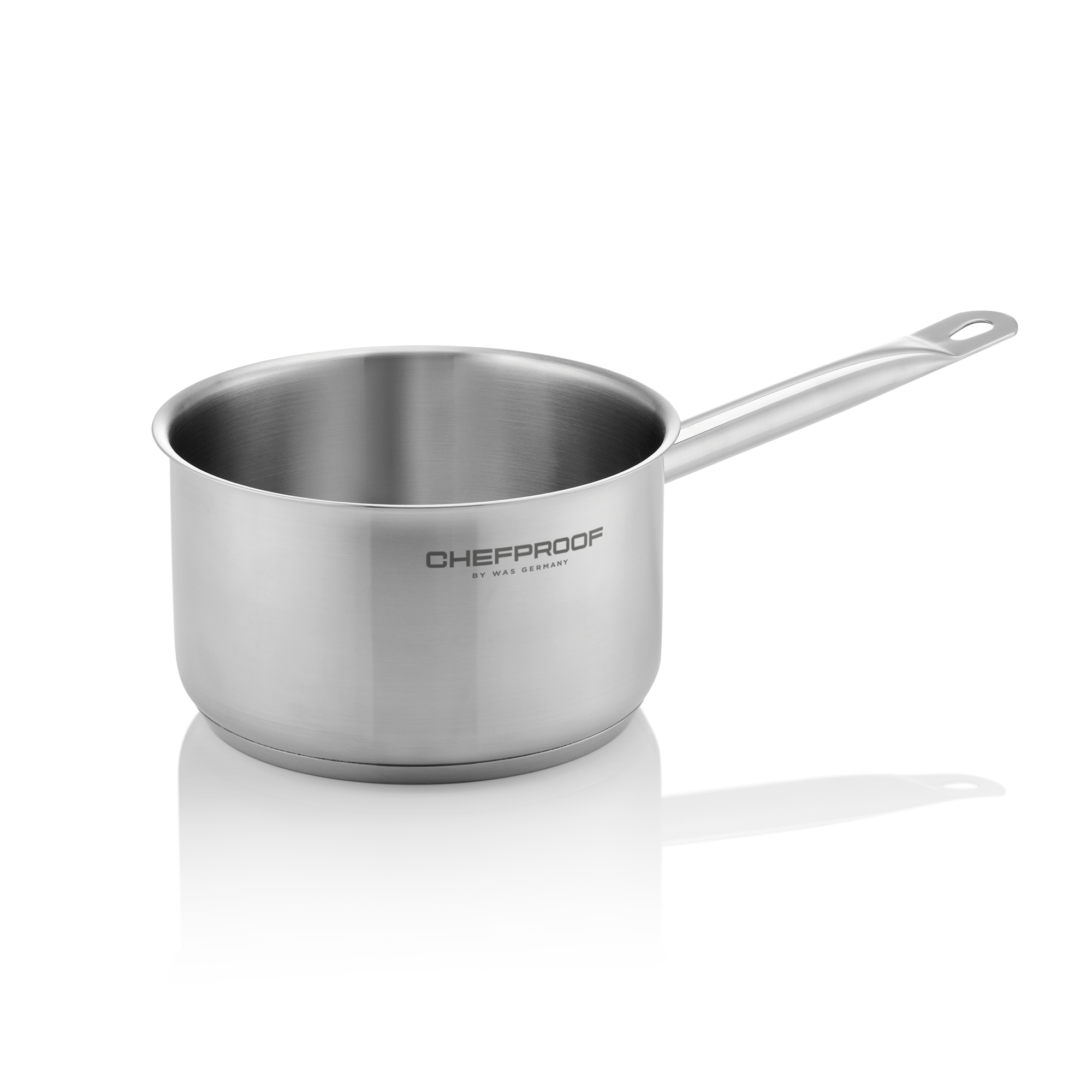 WAS Stielkasserolle CHEFPROOF, Ø 18 cm, 2,5 ltr., Chromnickelstahl 18/10