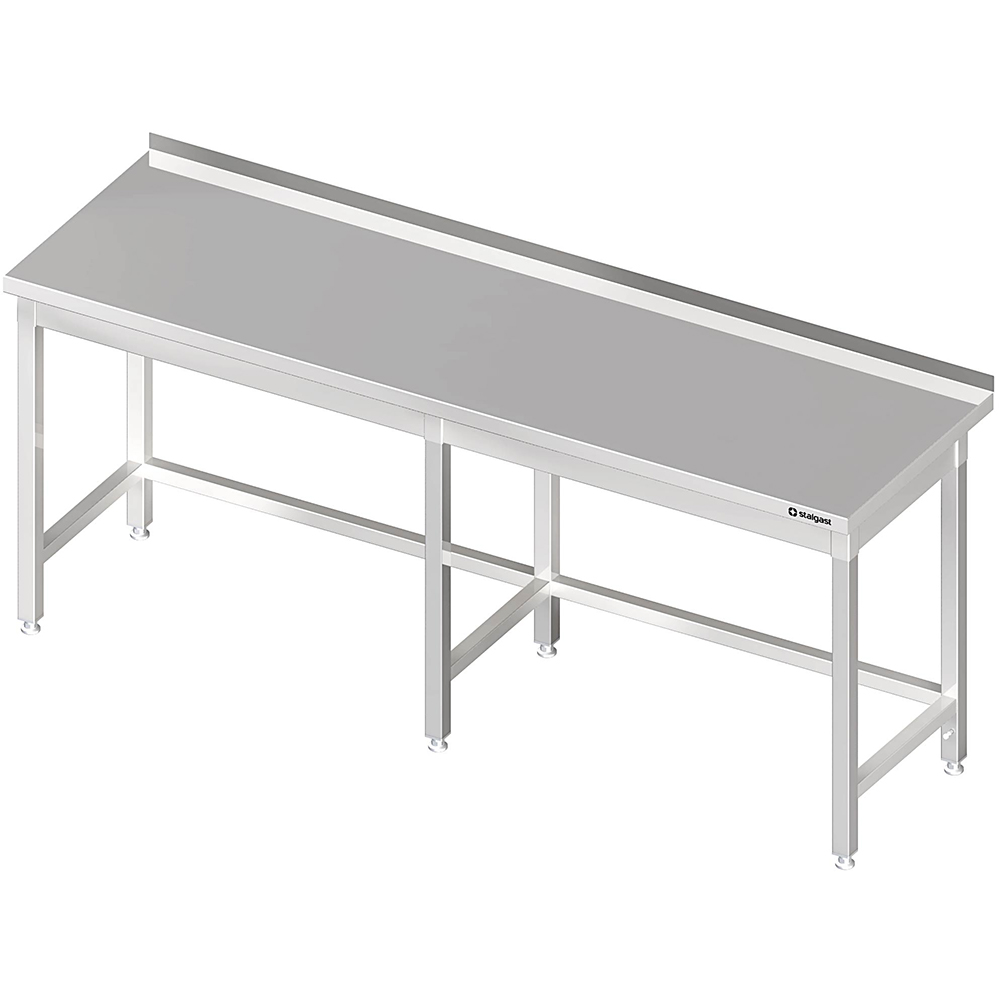 Stalgast Arbeitstisch ohne Grundboden, 2500x600x850 und, mit Verstrebung, mit Au