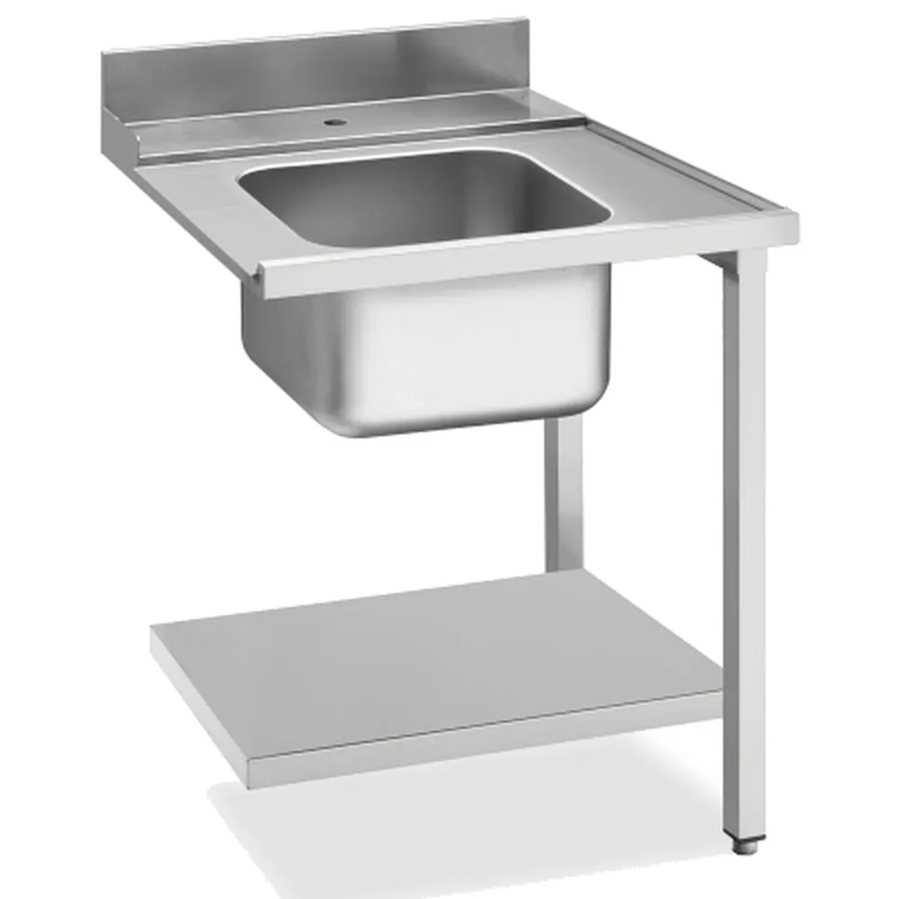 KBS Zulauftisch Becken links, Breite 70cm, Grundboden und Aufkantung