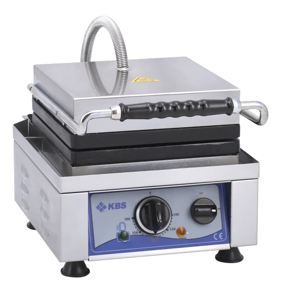 KBS Waffeleisen mit fester Backplatte für 2x Waffeln 8x16x1,5cm