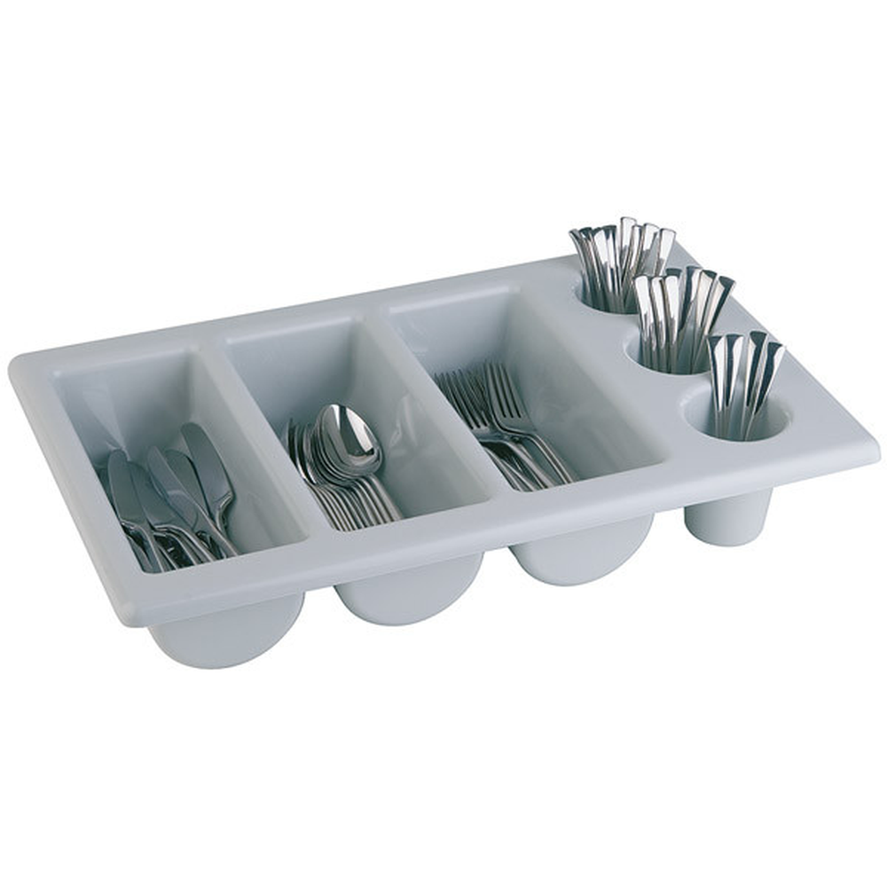 APS GN 1/1 Besteckkasten 53 x 32,5 cm, H: 10 cm , Polypropylen, grau