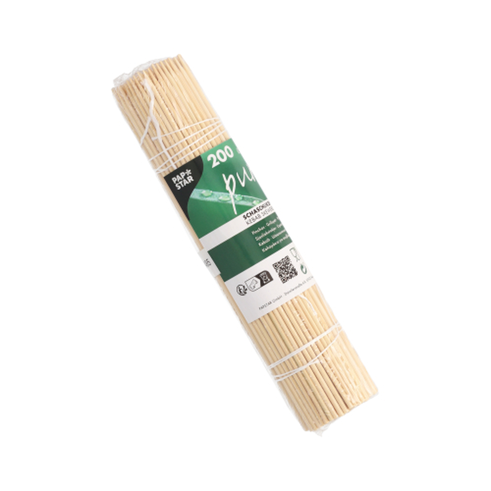 Papstar Schaschlikspieße, Bambus "pure" Ø 2,5 mm · 20 cm