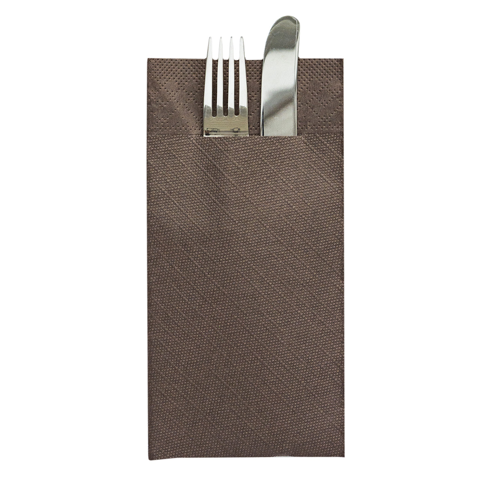 Mank Pocket-Napkins Basic braun 40 x 40 cm 1/8 Falz