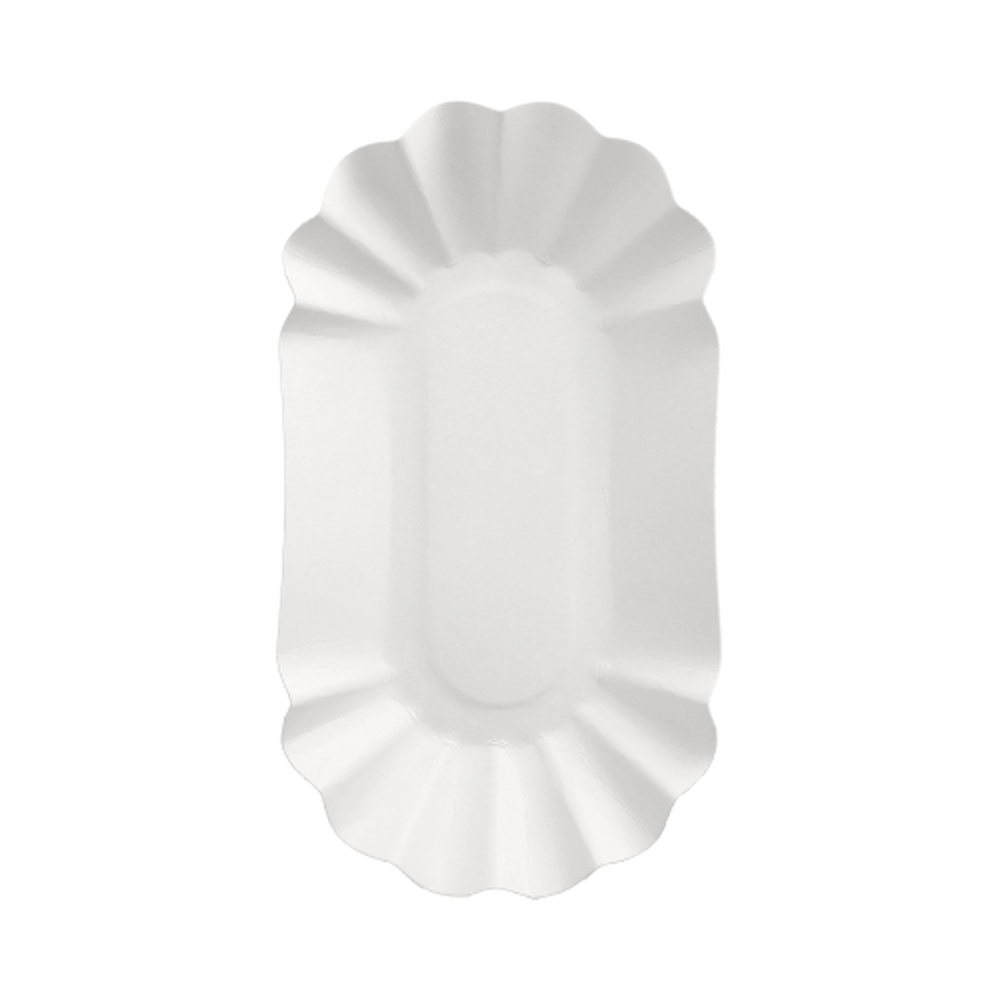 Papstar Schalen, Pappe "pure" oval 10,5 cm x 20 cm x 3,5 cm weiss