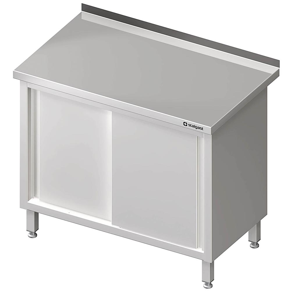 Stalgast Arbeitsschrank mit Schiebetüren, 1200x600x850 mm, mit Aufkantung, versc