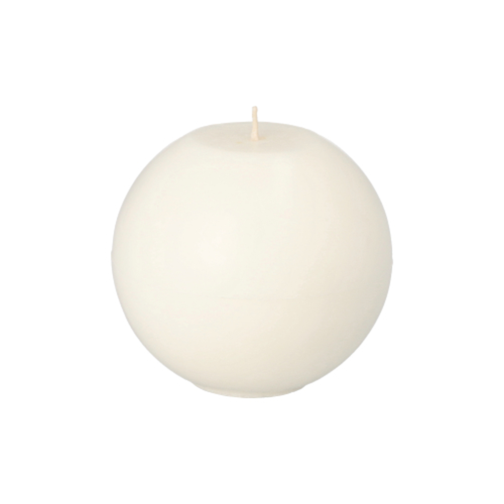 Papstar Kugelkerze Ø 80 mm weiss aus 100 % Stearin