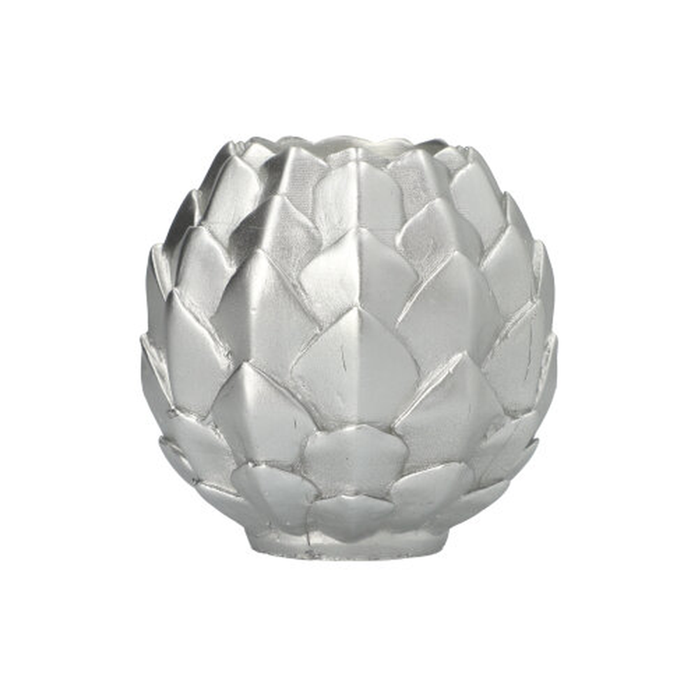 Papstar Kugelkerze Ø 10 cm silber "Pine Cone"