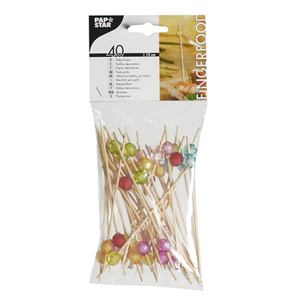 Papstar Fingerfood - Picker 12 cm farbig sortiert "Pearl"