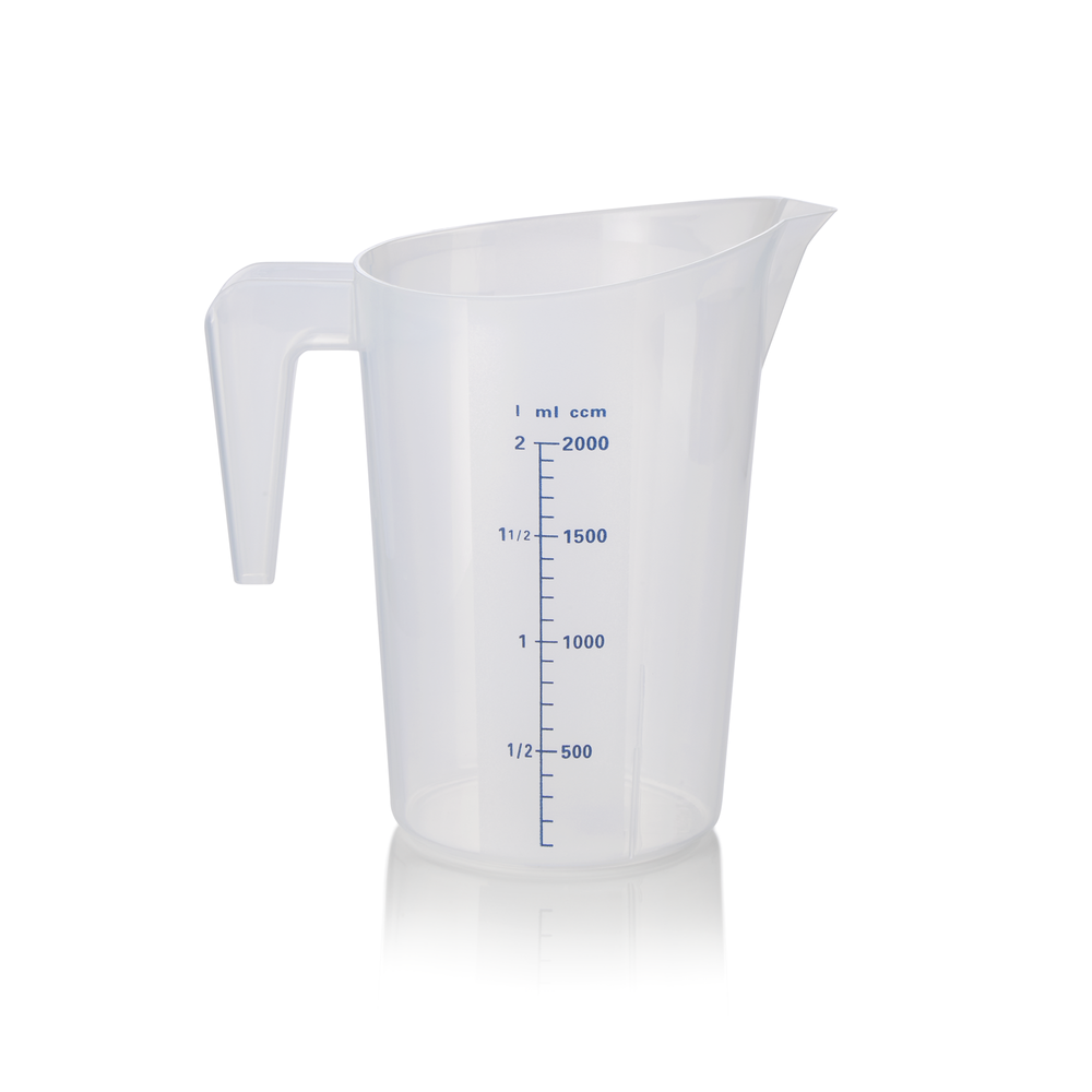 WAS Messbecher, Ø 16 cm, 2 ltr., mit 100 ml Skalierung, Polypropylen