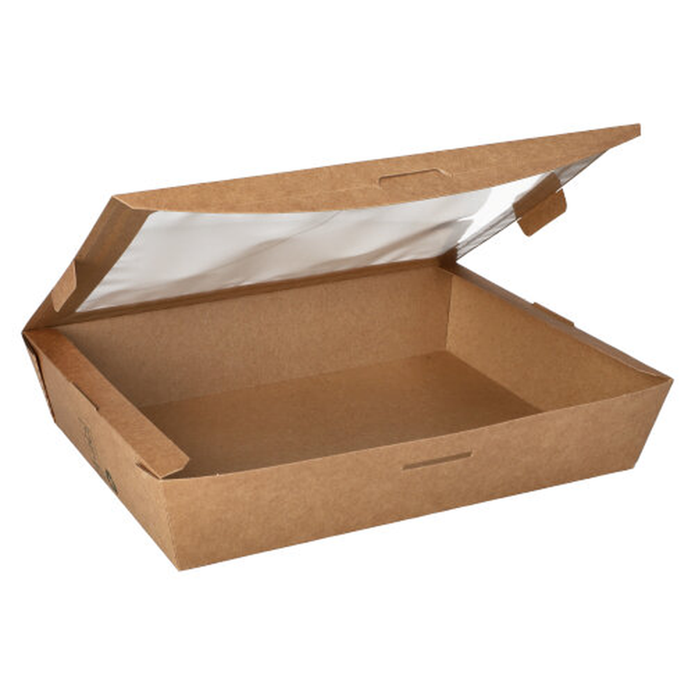 PAPSTAR Feinkostboxen Pappe pure eckig 1500 ml 4,5 cm x 21 cm x 16 cm braun