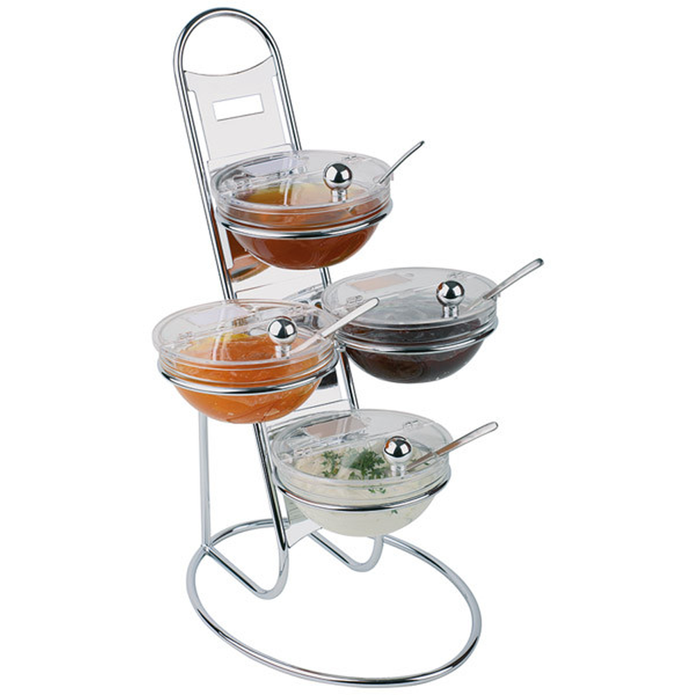 APS Büfett-Leiter, 3-stufig ca. Ø 30 cm, Höhe 48 cm , Metall, verchromt, 12-teil