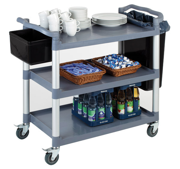 APS Servier- / Transportwagen 108 x 50 cm, H: 96 cm , Polypropylen, grau