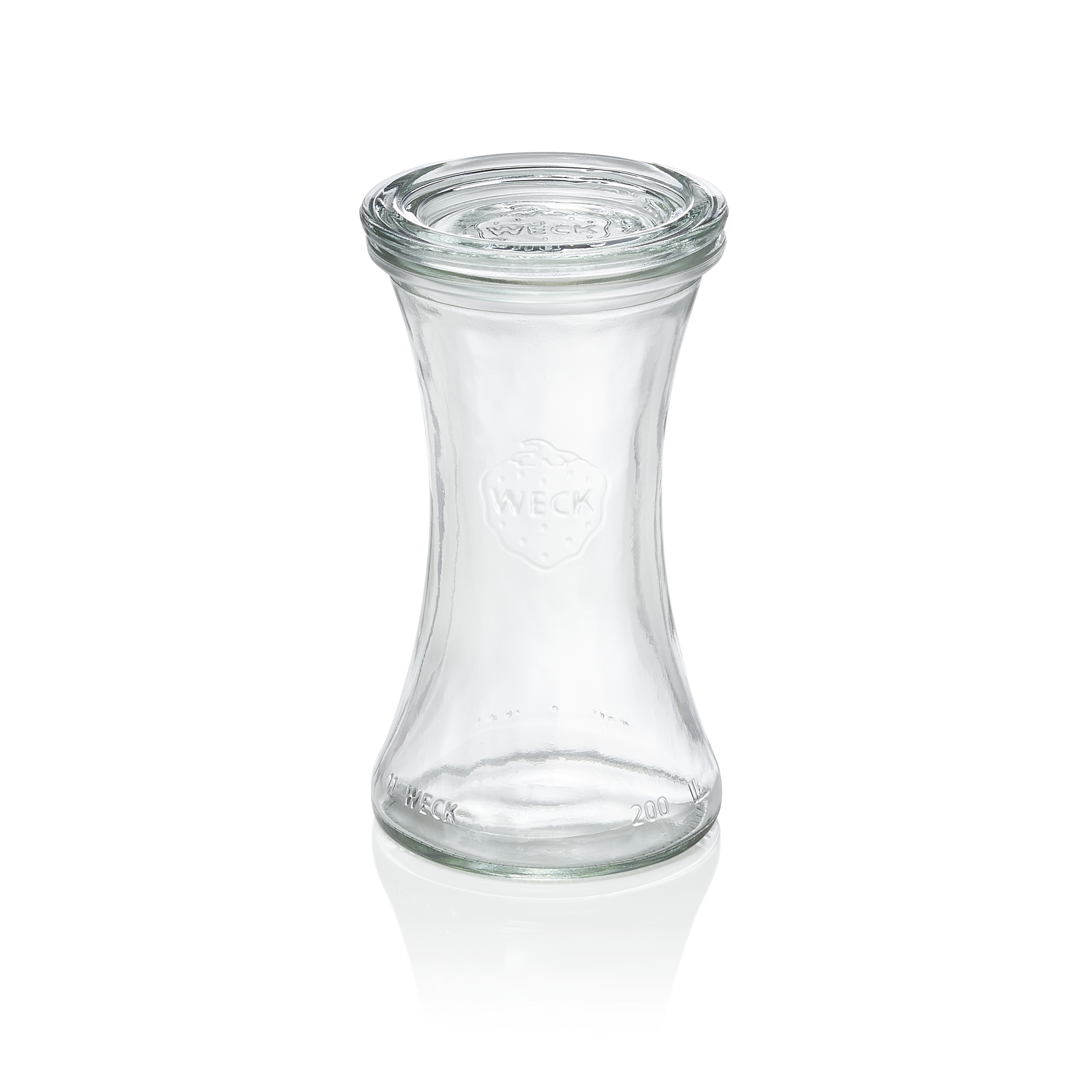 WAS Delikatessenglas mit Deckel Weck, 200 ml, Set á 6 Stück, Glas