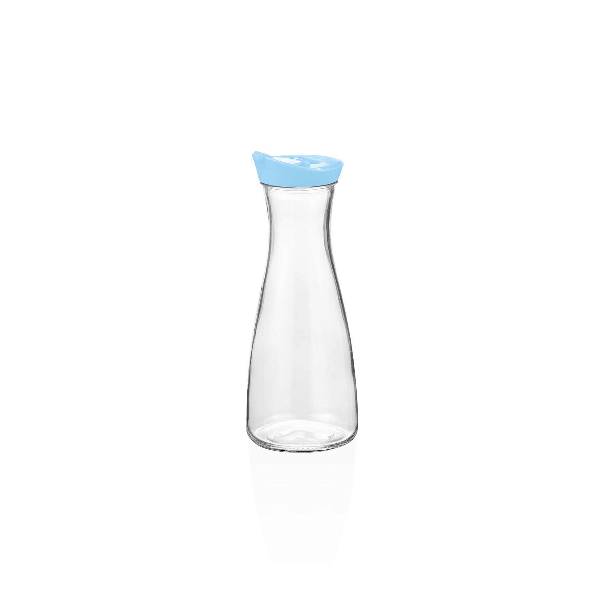 WAS Karaffe mit blauem Deckel, 1,0 ltr., Ø 10 cm, Kunststoff, Glas