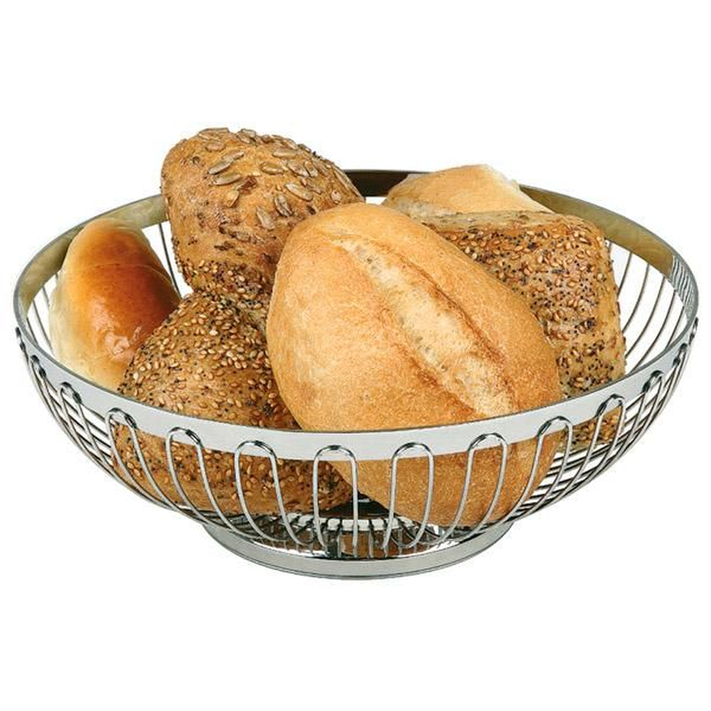 APS Brot- und Obstkorb, rund Ø 25,5 cm, H: 9,5 cm , 18/8 Edelstahl