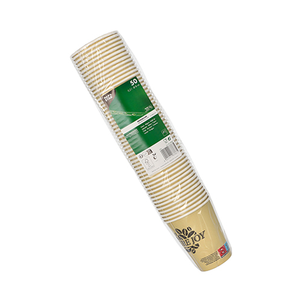 Papstar Trinkbecher, Pappe 0,2 l Ø 8 cm · 9,2 cm creme "Pure Joy"