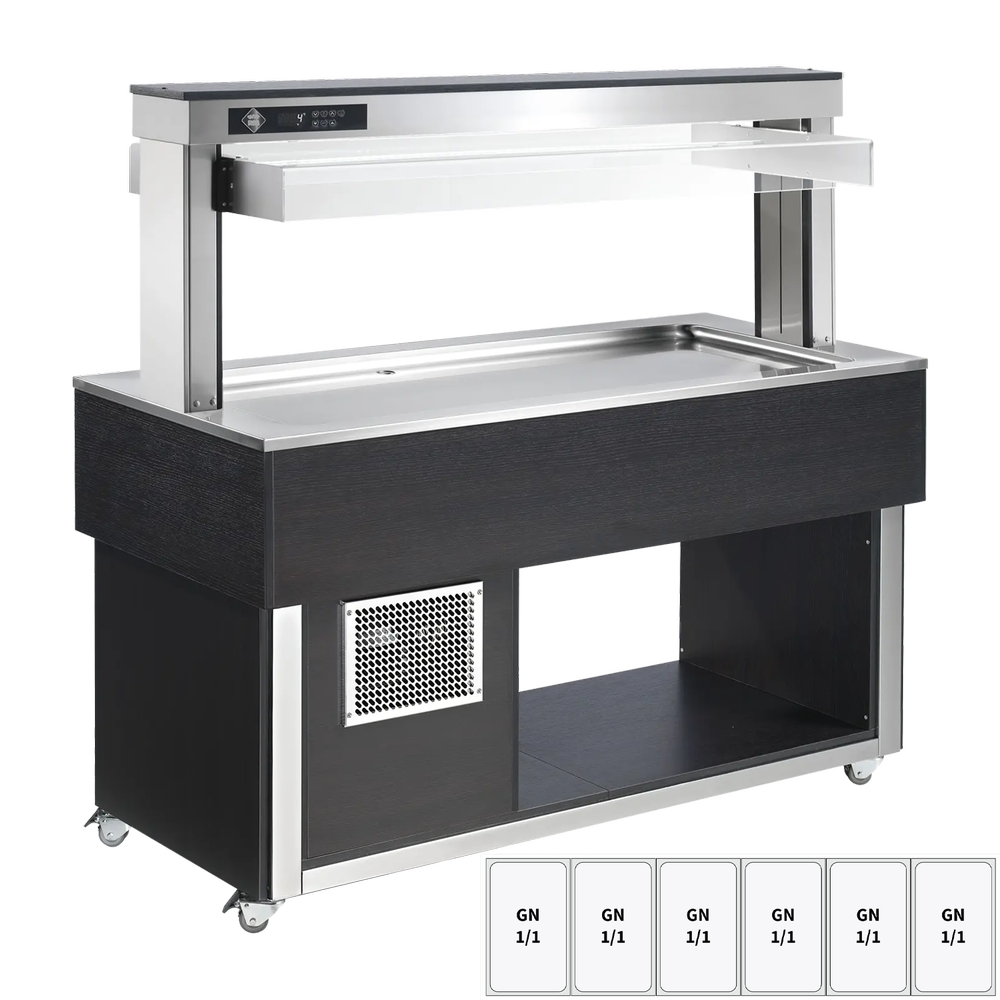 RM Gastro Kühlbuffet GN 6-1/1 - 30 mm, Wenge / RM - TR LIME+ 6W