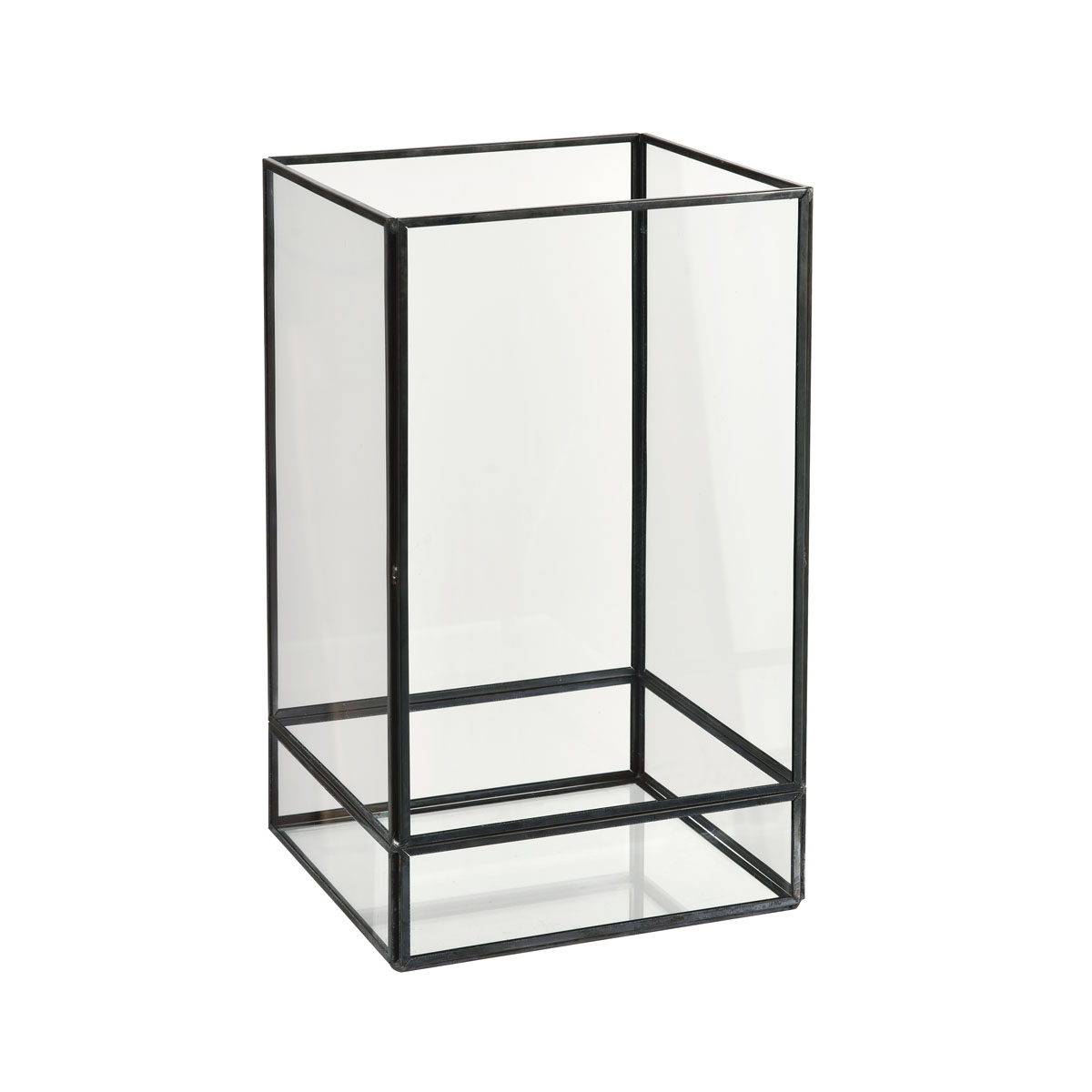 Duni Kerzenhalter für Stumpenkerzen Capella 150 x 150 x 250 mm schwarz Glas