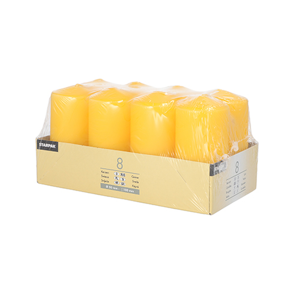 Papstar Stumpenkerzen Ø 50 mm · 100 mm goldgelb