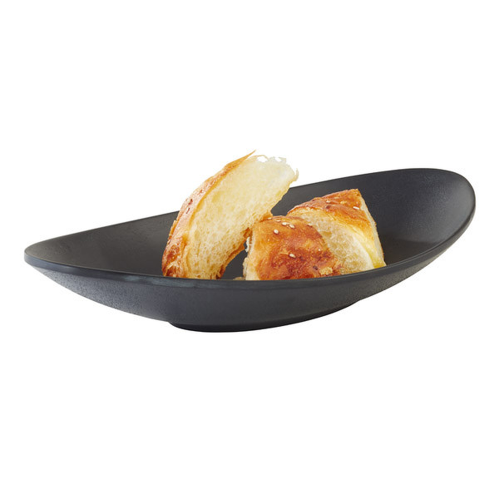 APS Schale -ZEN- 25 x 13,5 cm, H: 4 cm , Melamin, schwarz, Steinoptik