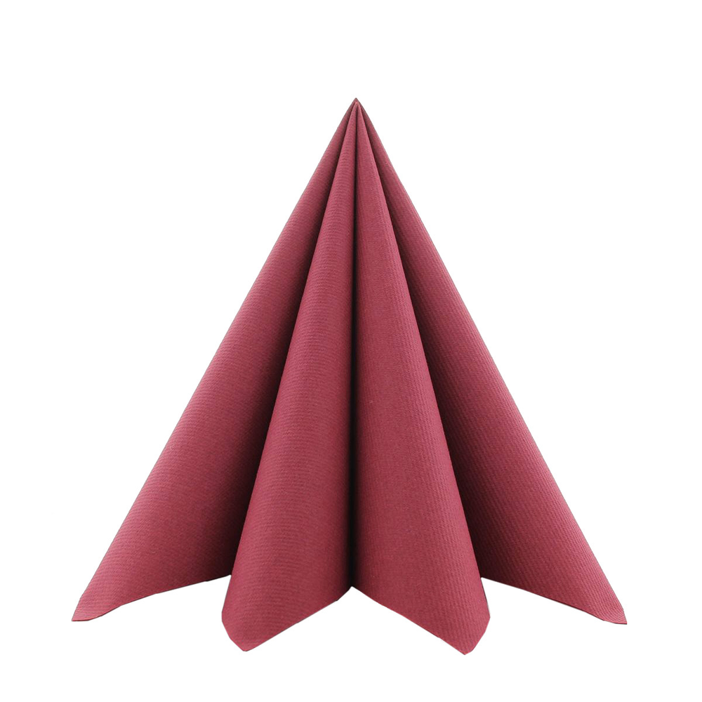 Mank Serviette Basic bordeaux 33 x 33 cm 1/4 Falz