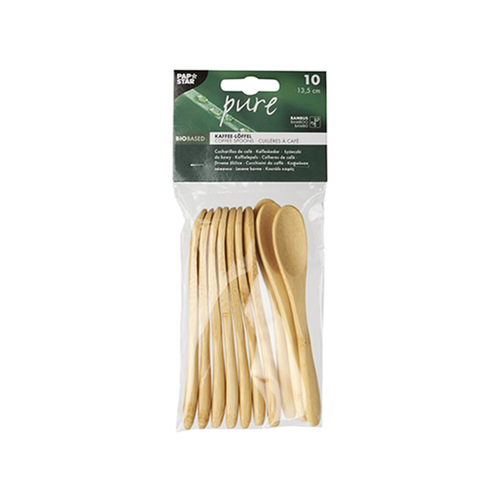 Papstar Kaffeelöffel, Bambus "pure" 13,5 cm