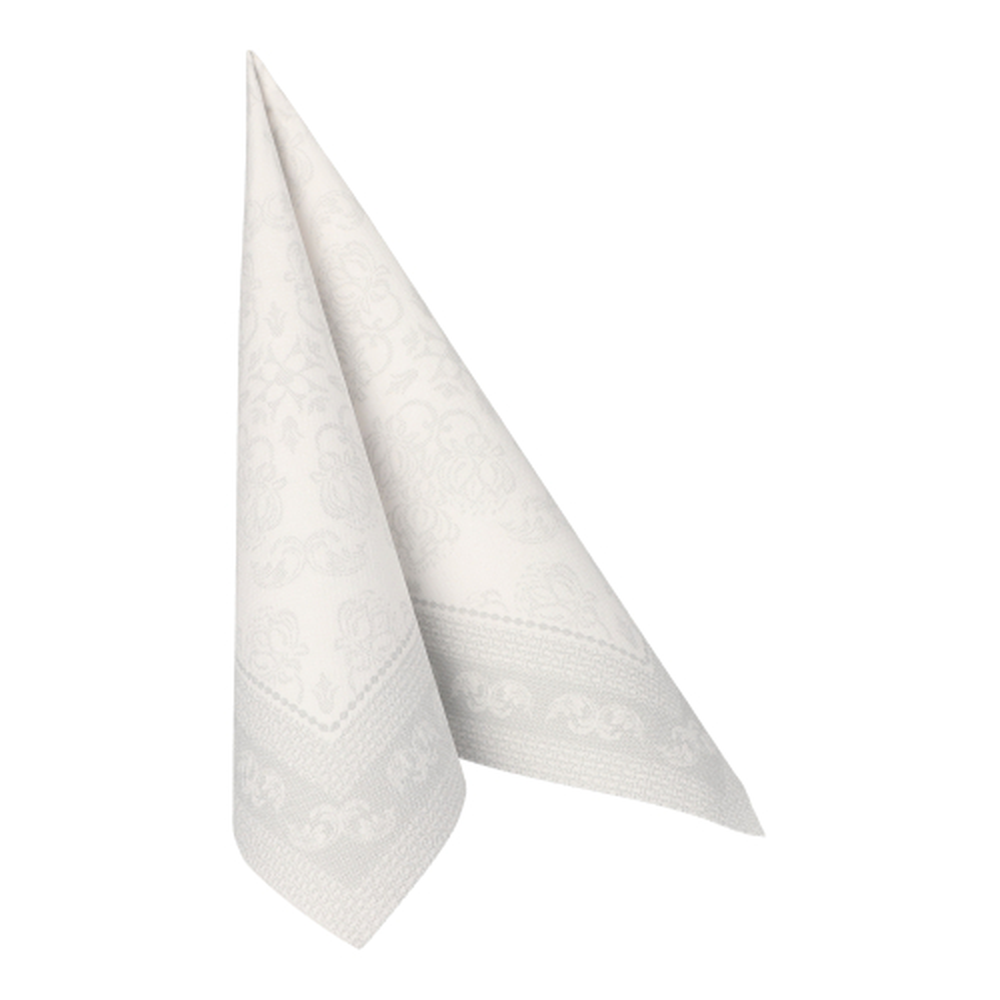 Papstar Servietten "ROYAL Collection" 1/4-Falz 40 cm x 40 cm weiss "Arabesque"