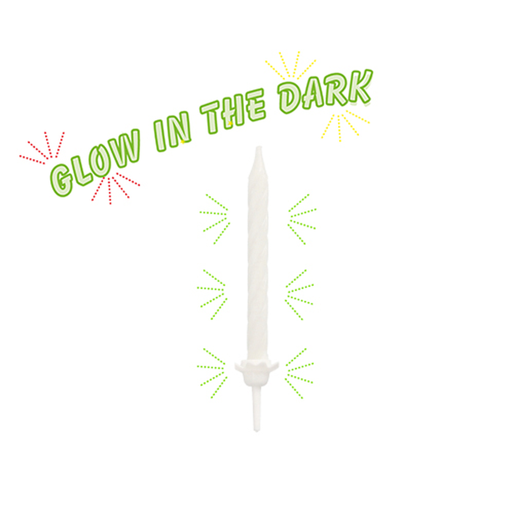 Papstar Kerzen mit Halter 6 cm "Glow in the dark"