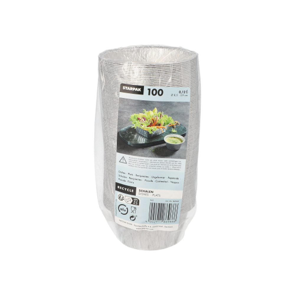 Papstar Schalen, Alu rund 0,12 l Ø 8,5 cm · 3,9 cm