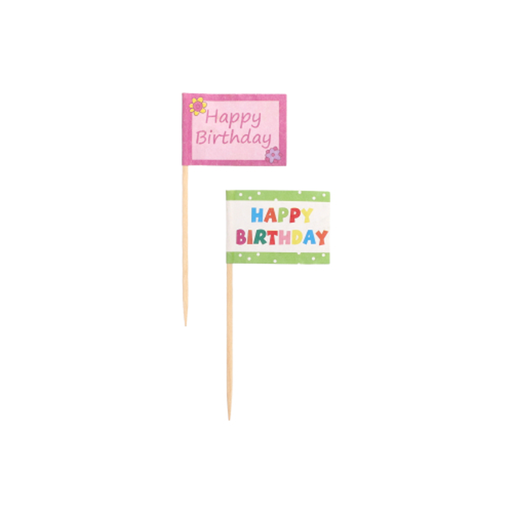 Papstar Deko-Picker 8 cm "Happy Birthday"