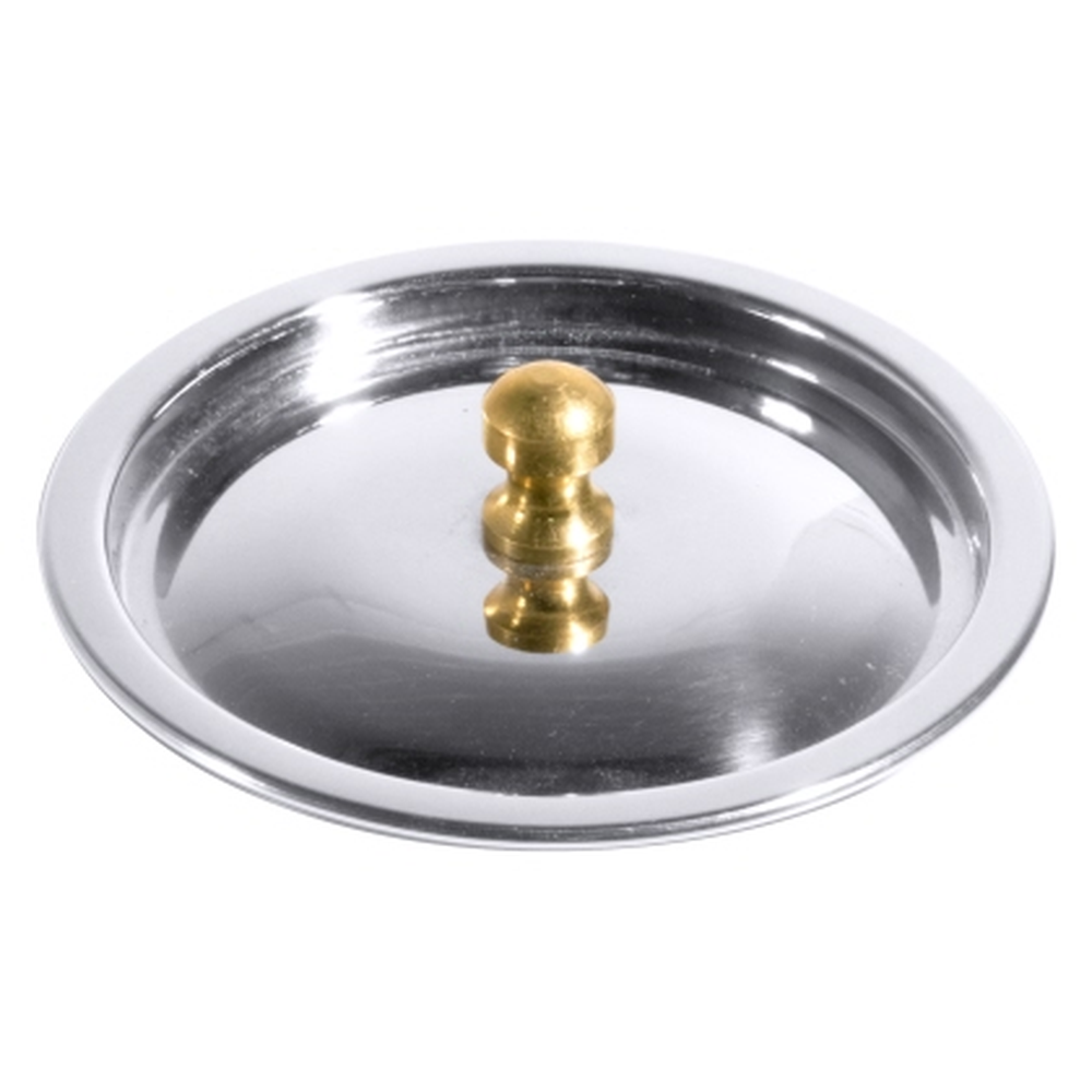 Contacto Deckel 9 cm Edelstahl mit Messinggriff