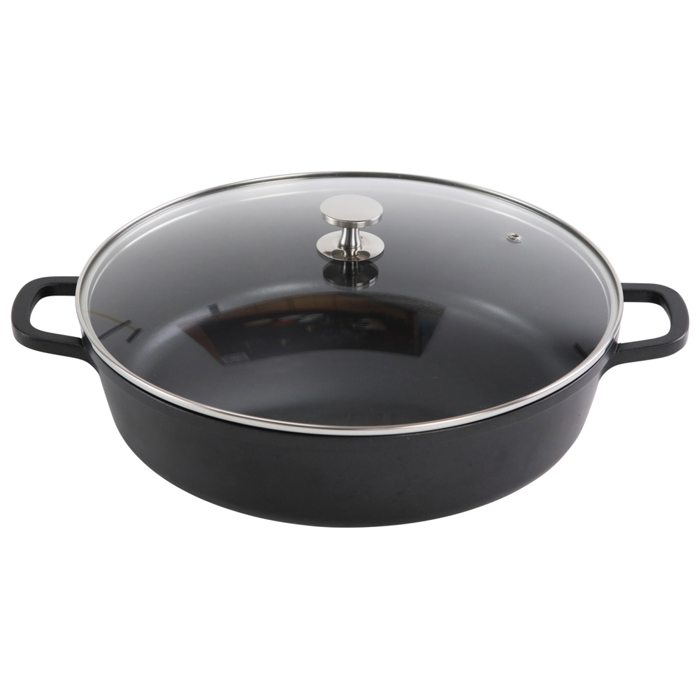 Contacto AluChef® Bräter, rund 32 cm / schwarz Durchmesser innen: 32 cm, Höhe: 8