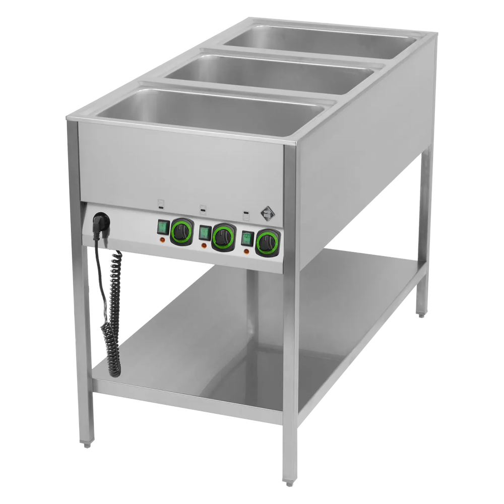 RM Gastro Bain Marie stationär elektrisch GN 3-1/1 Steuerung auf der kürzeren Se